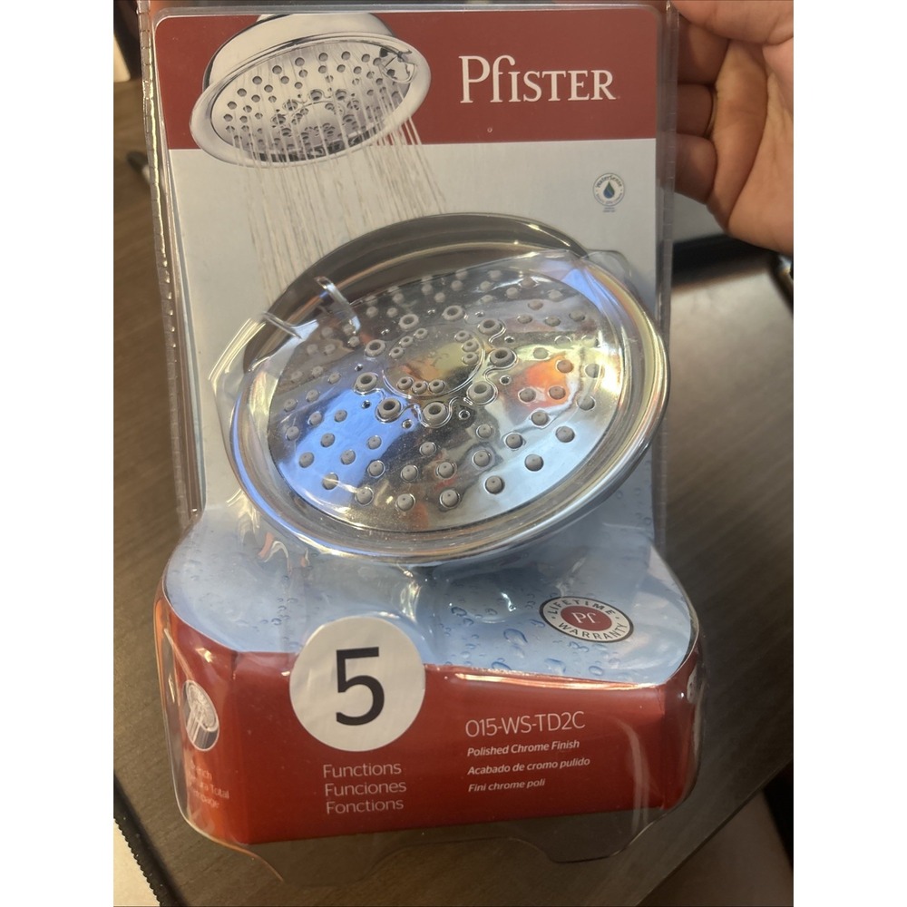 Pfister 5-Spray Fixed Shower Head Polished Chrome 1.75 GPM Wall Mount